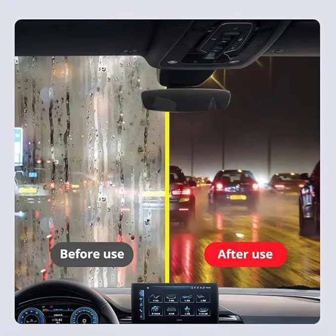 Multi-Use Car Windshield & Glass Cleaner | Oil Film Remover, Anti-Fog Spray & Cleaning Brush Combo (Pack of 2)